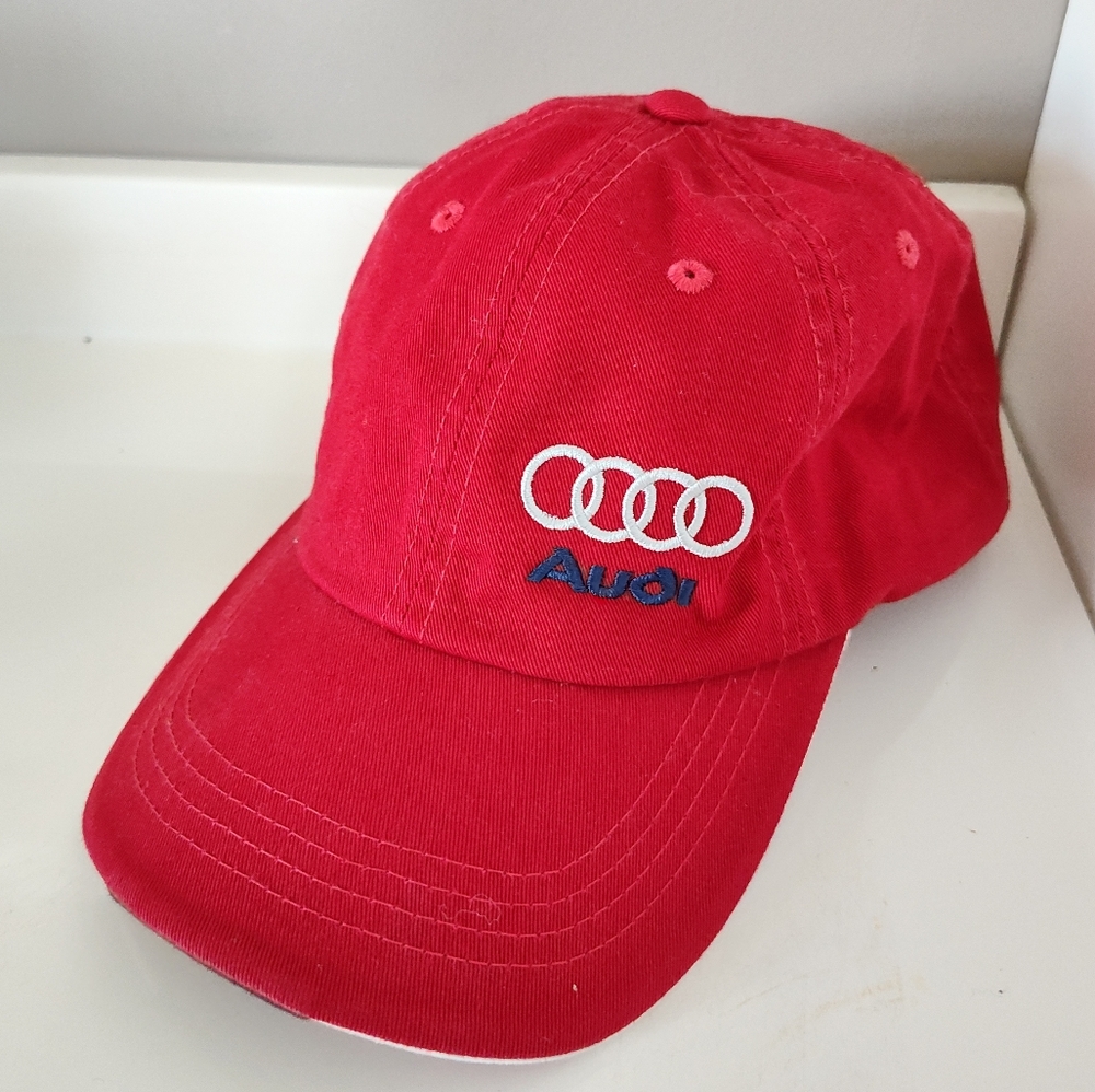 Vintage EUC Audi Official Racing Logo Strapback Unisex Adjustable Cotton Cap, OS